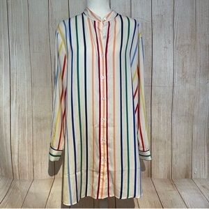 Summersalt Rainbow Striped Button-Down Coverup Size XI Preowned